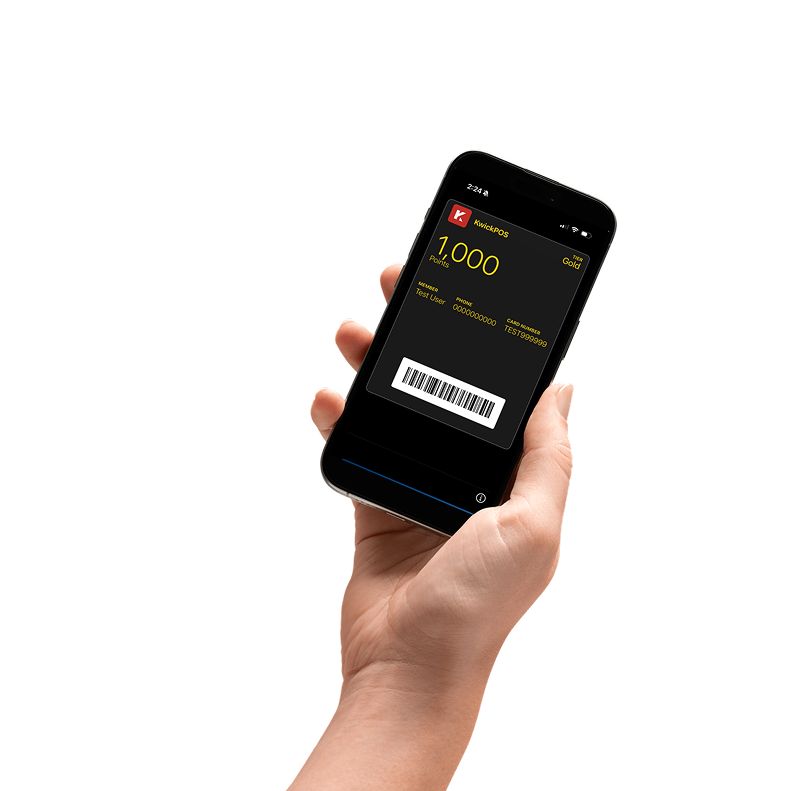 Loyalty Wallet App showing 1,000 points on phone